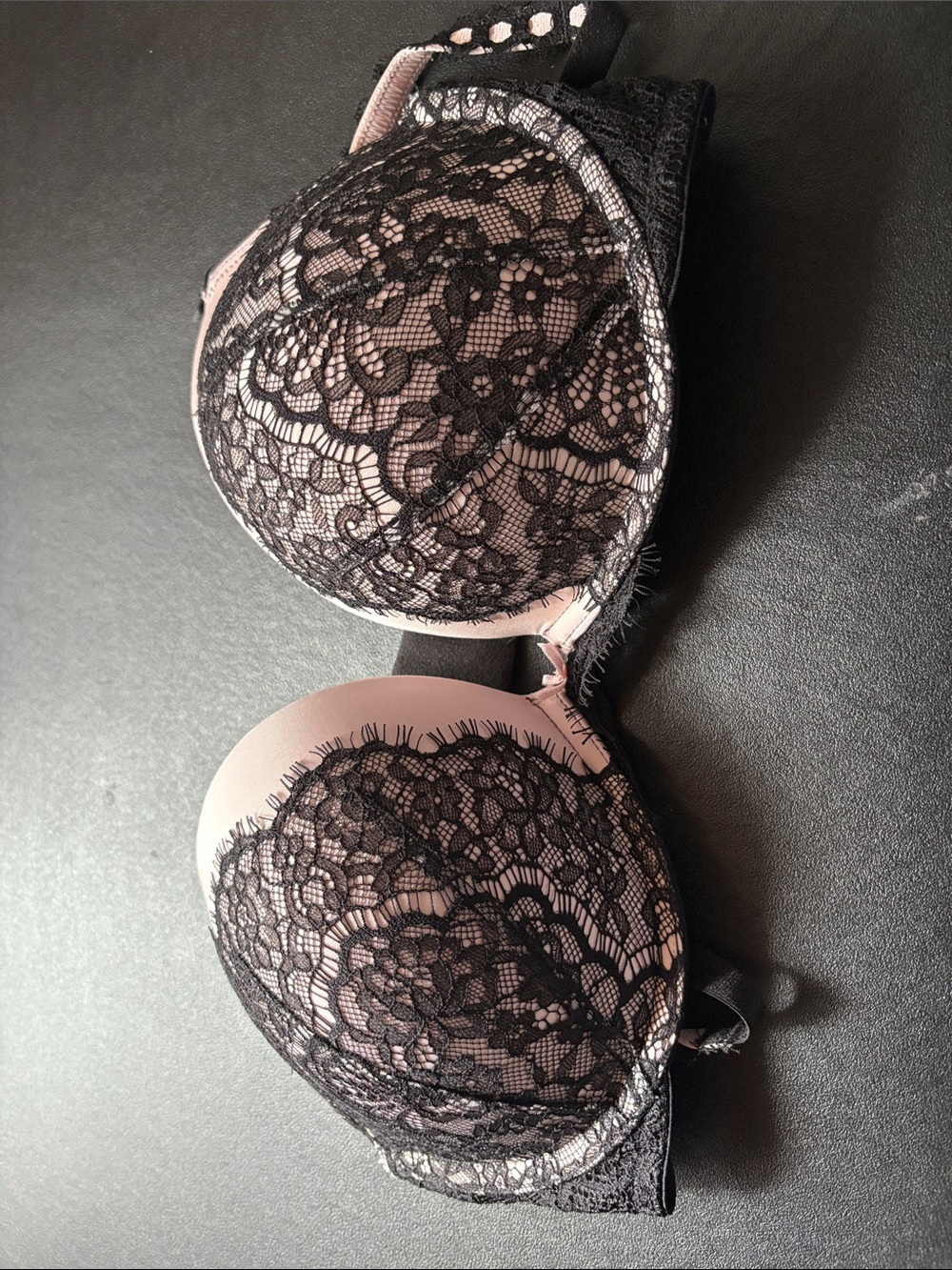 Victoria's Secret Pink and Black Lace Underwire Bra